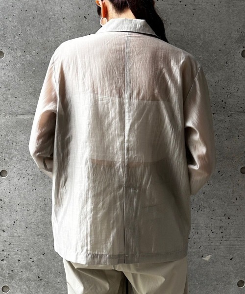 CIEL'AIR(シエルエアー)の「SHEER JACKET(シアージャケット)(テーラードジャケット・レディース・グレイッシュベージュ/ブラック・FREE)」の4枚目の写真