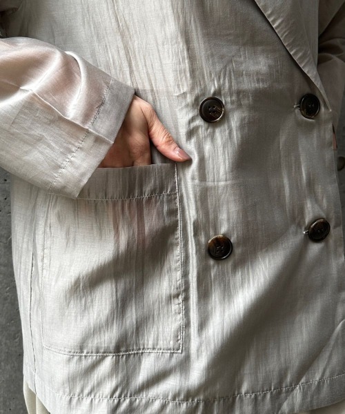 CIEL'AIR(シエルエアー)の「SHEER JACKET(シアージャケット)(テーラードジャケット・レディース・グレイッシュベージュ/ブラック・FREE)」の7枚目の写真