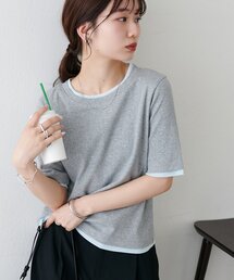 レイヤード風半袖プルオーバー