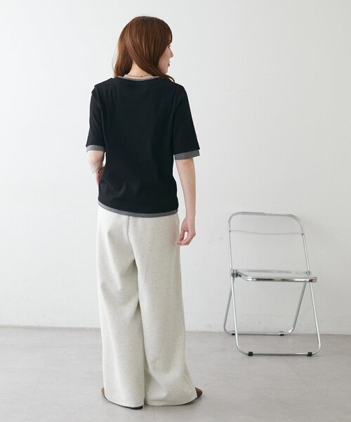 DISCOAT（ディスコート）の「レイヤード風半袖プルオーバー（Tシャツ/カットソー・レディース・ブラック/レモンイエロー/グレー/ベビーピンク・FREE）」の12枚目の写真