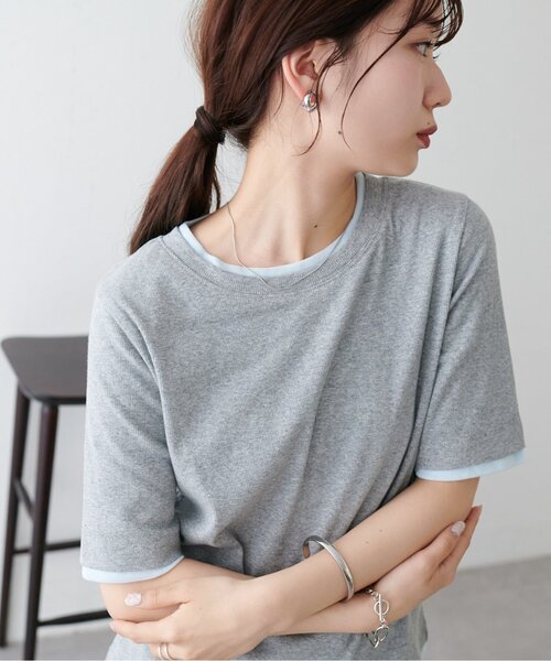 DISCOAT（ディスコート）の「レイヤード風半袖プルオーバー（Tシャツ/カットソー・レディース・ブラック/レモンイエロー/グレー/ベビーピンク・FREE）」の16枚目の写真