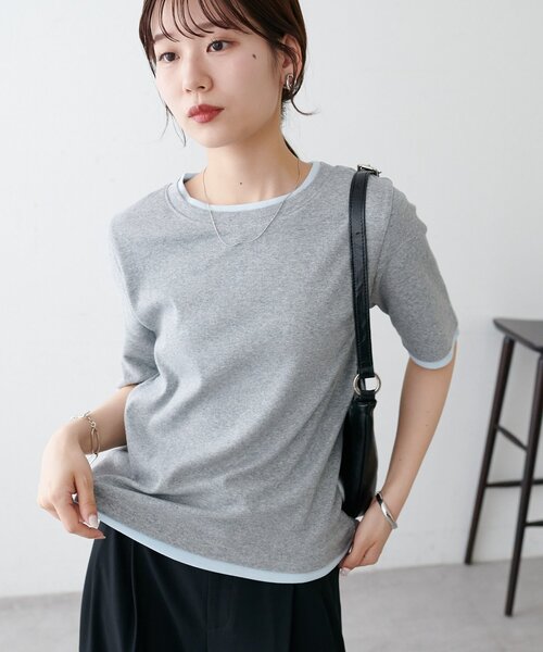 DISCOAT（ディスコート）の「レイヤード風半袖プルオーバー（Tシャツ/カットソー・レディース・ブラック/レモンイエロー/グレー/ベビーピンク・FREE）」の17枚目の写真