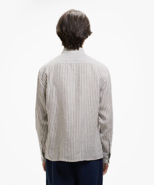 LACOSTE（ラコステ）の「リネンストライプシャツ（シャツ/ブラウス・メンズ・ブルー/ダークアッシュ・38/39/40/41）」の5枚目の写真