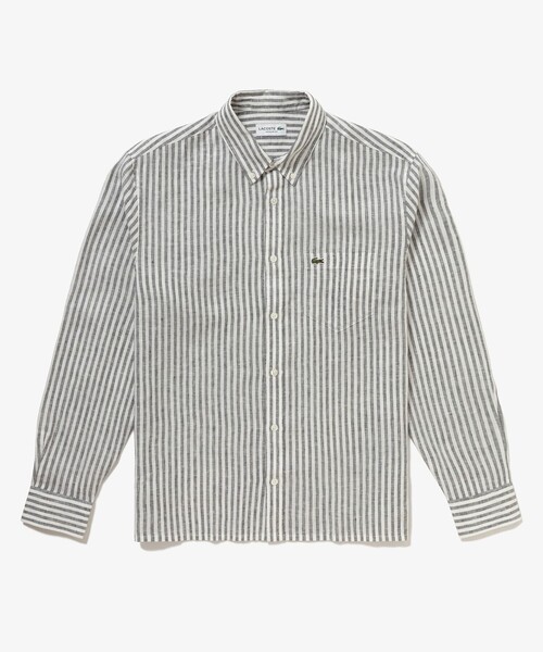 LACOSTE（ラコステ）の「リネンストライプシャツ（シャツ/ブラウス・メンズ・ブルー/ダークアッシュ・38/39/40/41）」の7枚目の写真