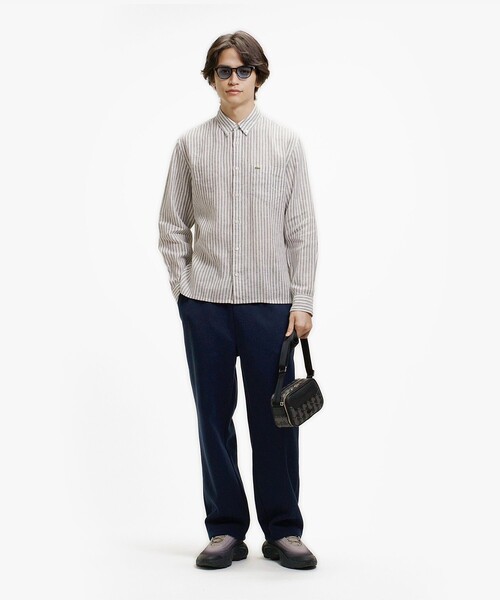 LACOSTE（ラコステ）の「リネンストライプシャツ（シャツ/ブラウス・メンズ・ブルー/ダークアッシュ・38/39/40/41）」の9枚目の写真