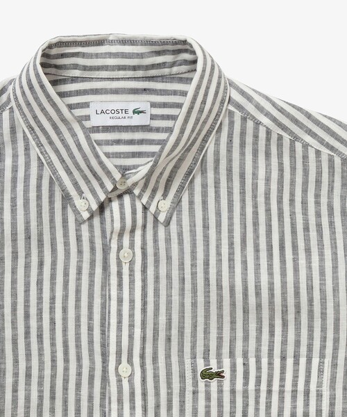 LACOSTE（ラコステ）の「リネンストライプシャツ（シャツ/ブラウス・メンズ・ブルー/ダークアッシュ・38/39/40/41）」の11枚目の写真