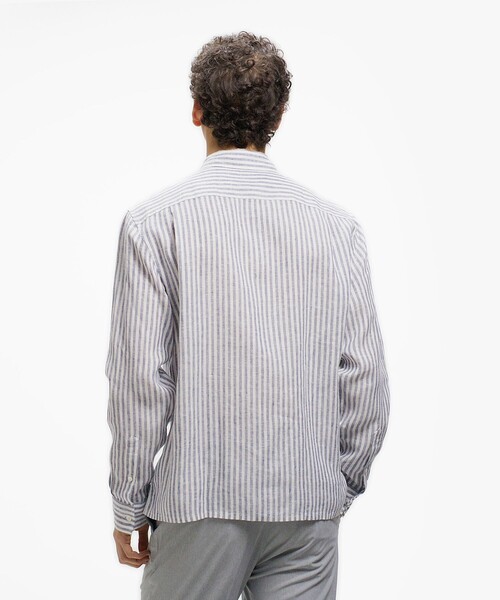 LACOSTE（ラコステ）の「リネンストライプシャツ（シャツ/ブラウス・メンズ・ブルー/ダークアッシュ・38/39/40/41）」の17枚目の写真