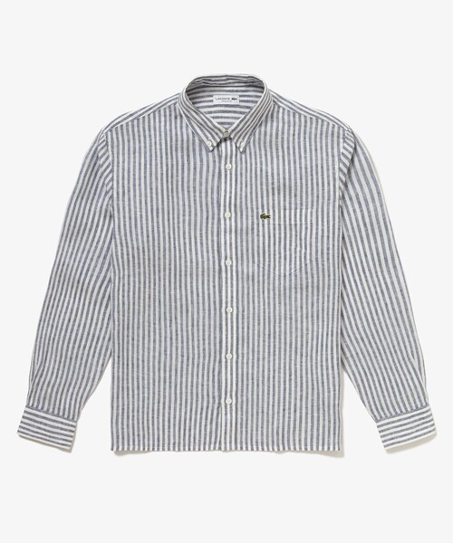 LACOSTE（ラコステ）の「リネンストライプシャツ（シャツ/ブラウス・メンズ・ブルー/ダークアッシュ・38/39/40/41）」の18枚目の写真