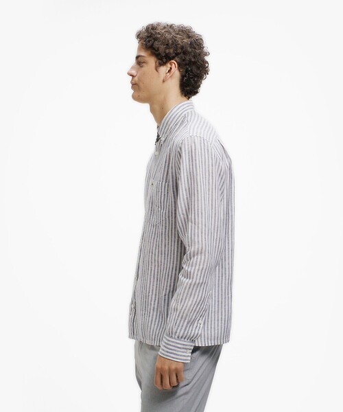 LACOSTE（ラコステ）の「リネンストライプシャツ（シャツ/ブラウス・メンズ・ブルー/ダークアッシュ・38/39/40/41）」の19枚目の写真