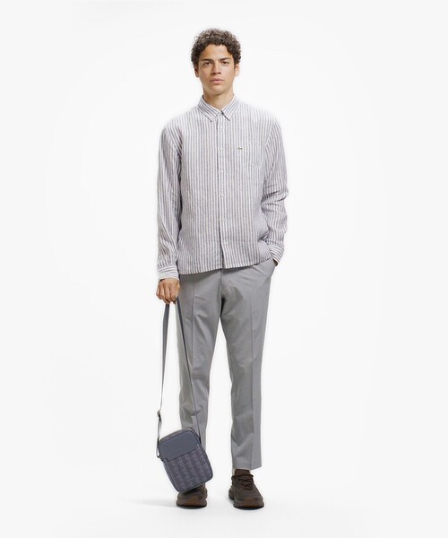 LACOSTE（ラコステ）の「リネンストライプシャツ（シャツ/ブラウス・メンズ・ブルー/ダークアッシュ・38/39/40/41）」の20枚目の写真