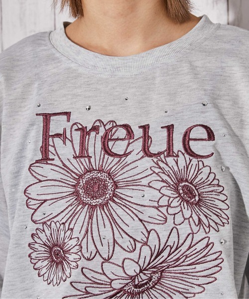 GORGE(ゴージ)の「《花柄刺繍×ラインストーン》短丈Tシャツ/Y2K/春夏/全4色(Tシャツ/カットソー・レディース・オフホワイト/オートミール/チャコール/ピンク・F)」の14枚目の写真