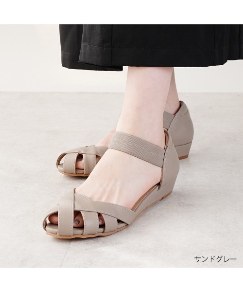 ALETTA(アレッタ)の「ALETTA-アレッタ- 究極のプレーンサンダル -編み込みメッシュ-(サンダル・レディース・キャメル/グレー/アイボリー/ブラック・M/L/S/LL)」の3枚目の写真