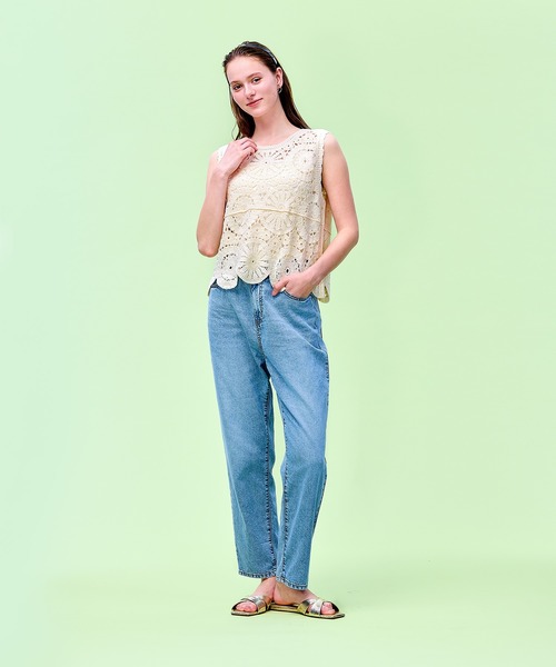 coca(coca)(コカ)の「かぎ編みクロシェタンクトップ(タンクトップ・レディース・アイボリー/レッド・ONE SIZE)」の6枚目の写真