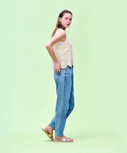 coca(coca)(コカ)の「かぎ編みクロシェタンクトップ(タンクトップ・レディース・アイボリー/レッド・ONE SIZE)」の7枚目の写真