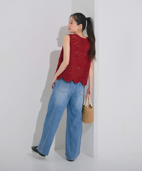 coca(coca)(コカ)の「かぎ編みクロシェタンクトップ(タンクトップ・レディース・アイボリー/レッド・ONE SIZE)」の11枚目の写真