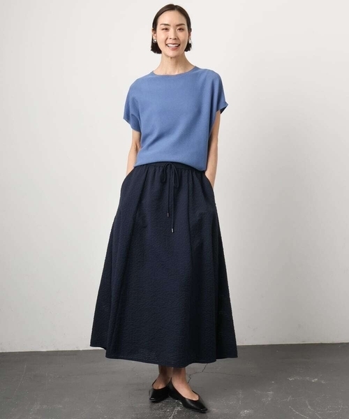 MICHEL KLEIN(ミッシェル・クラン)の「ホールガーメント(R)フレンチスリーブニット(ニット/セーター・レディース・ベージュ/ピンク/テラコッタ/ブルー・38/40)」の12枚目の写真