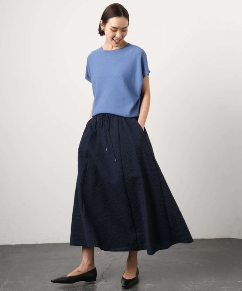 MICHEL KLEIN(ミッシェル・クラン)の「ホールガーメント(R)フレンチスリーブニット(ニット/セーター・レディース・ベージュ/ピンク/テラコッタ/ブルー・38/40)」の13枚目の写真