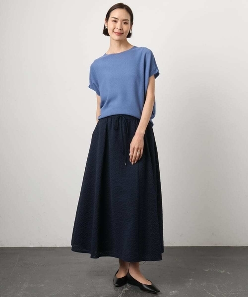 MICHEL KLEIN(ミッシェル・クラン)の「ホールガーメント(R)フレンチスリーブニット(ニット/セーター・レディース・ベージュ/ピンク/テラコッタ/ブルー・38/40)」の14枚目の写真