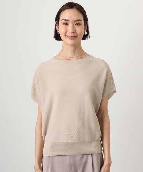 MICHEL KLEIN(ミッシェル・クラン)の「ホールガーメント(R)フレンチスリーブニット(ニット/セーター・レディース・ベージュ/ピンク/テラコッタ/ブルー・38/40)」の15枚目の写真