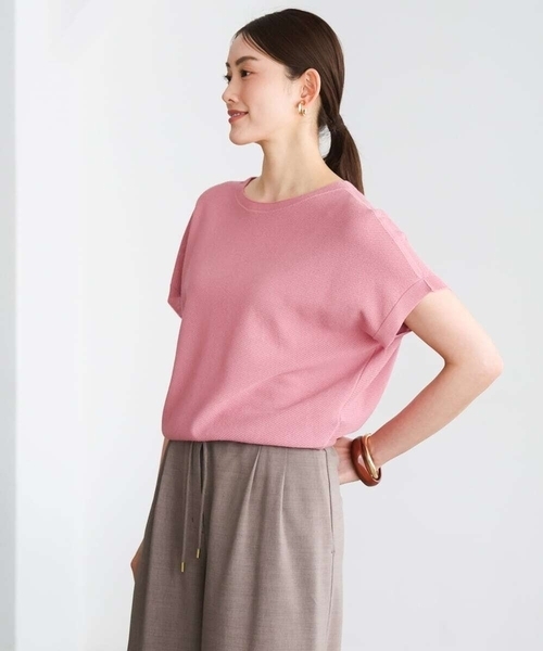 MICHEL KLEIN(ミッシェル・クラン)の「ホールガーメント(R)フレンチスリーブニット(ニット/セーター・レディース・ベージュ/ピンク/テラコッタ/ブルー・38/40)」の6枚目の写真