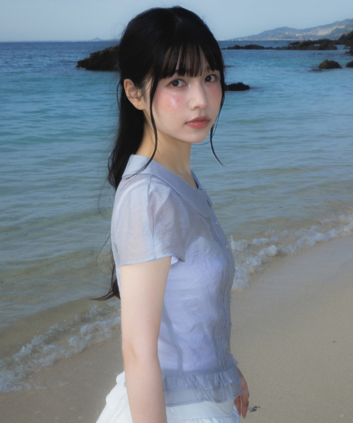 ROSEFRANTZ（ロゼフランツ）の「See-through Pleat Short Sleeved Blouse [Sky Blue]（シャツ/ブラウス・レディース・スカイブルー・SMALL/MEDIUM）」の8枚目の写真