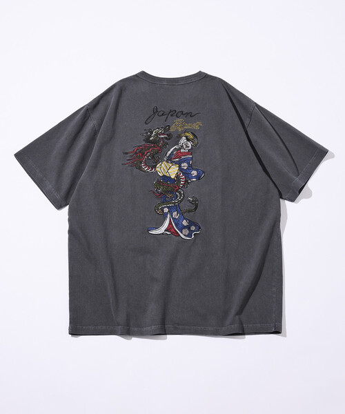 schott（ショット）の「Schott/ショット 別注 バック 刺繍デザイン Tシャツ/ヴィンテージライク（Tシャツ/カットソー・メンズ・ブラック系その他/ブラック系その他3/ブラック系その他2・MEDIUM/LARGE/X-LARGE）」の13枚目の写真