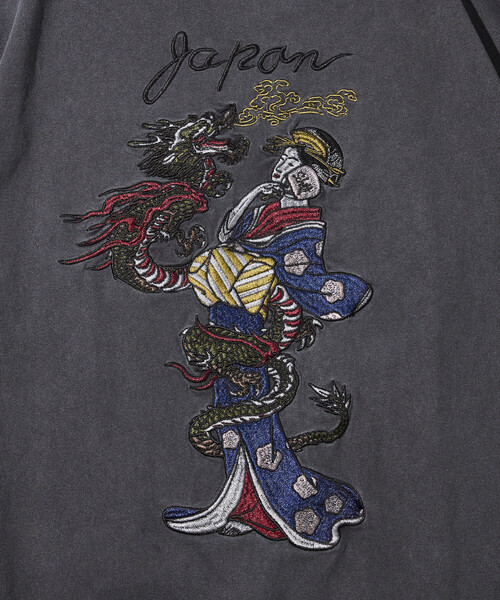 schott（ショット）の「Schott/ショット 別注 バック 刺繍デザイン Tシャツ/ヴィンテージライク（Tシャツ/カットソー・メンズ・ブラック系その他/ブラック系その他3/ブラック系その他2・MEDIUM/LARGE/X-LARGE）」の14枚目の写真