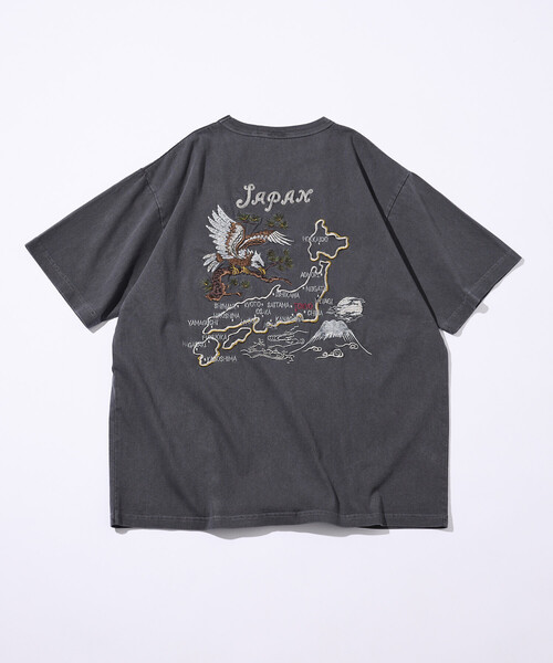schott（ショット）の「Schott/ショット 別注 バック 刺繍デザイン Tシャツ/ヴィンテージライク（Tシャツ/カットソー・メンズ・ブラック系その他/ブラック系その他3/ブラック系その他2・MEDIUM/LARGE/X-LARGE）」の17枚目の写真