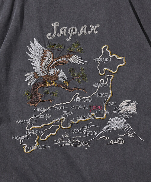 schott（ショット）の「Schott/ショット 別注 バック 刺繍デザイン Tシャツ/ヴィンテージライク（Tシャツ/カットソー・メンズ・ブラック系その他/ブラック系その他3/ブラック系その他2・MEDIUM/LARGE/X-LARGE）」の18枚目の写真