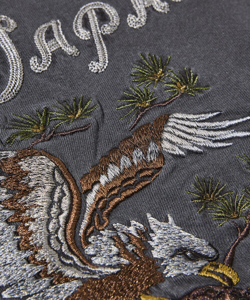 schott（ショット）の「Schott/ショット 別注 バック 刺繍デザイン Tシャツ/ヴィンテージライク（Tシャツ/カットソー・メンズ・ブラック系その他/ブラック系その他3/ブラック系その他2・MEDIUM/LARGE/X-LARGE）」の19枚目の写真