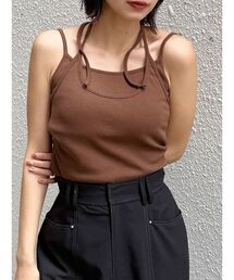カップ付きリブキャミソール 夏服