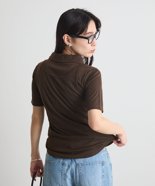 STELLA FISH(ステラフィッシュ)の「【1枚で決まる】タンクレイヤードSETポロトップス(Tシャツ/カットソー・レディース・杢グレー/ブラウン/ブラック・FREE)」の11枚目の写真