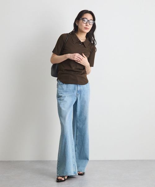 STELLA FISH(ステラフィッシュ)の「【1枚で決まる】タンクレイヤードSETポロトップス(Tシャツ/カットソー・レディース・杢グレー/ブラウン/ブラック・FREE)」の6枚目の写真
