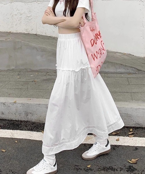 Miniministore（ミニミニストア）の「ティアードAラインスカート ハイウエスト（スカート・レディース・ホワイト・M/L）」の6枚目の写真