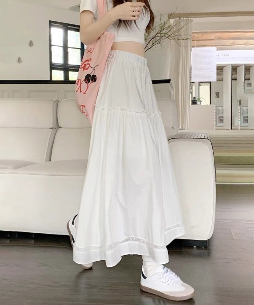 Miniministore（ミニミニストア）の「ティアードAラインスカート ハイウエスト（スカート・レディース・ホワイト・M/L）」の9枚目の写真