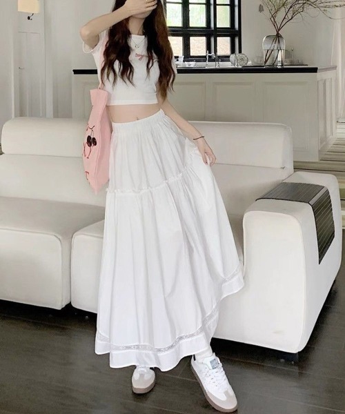 Miniministore（ミニミニストア）の「ティアードAラインスカート ハイウエスト（スカート・レディース・ホワイト・M/L）」の11枚目の写真