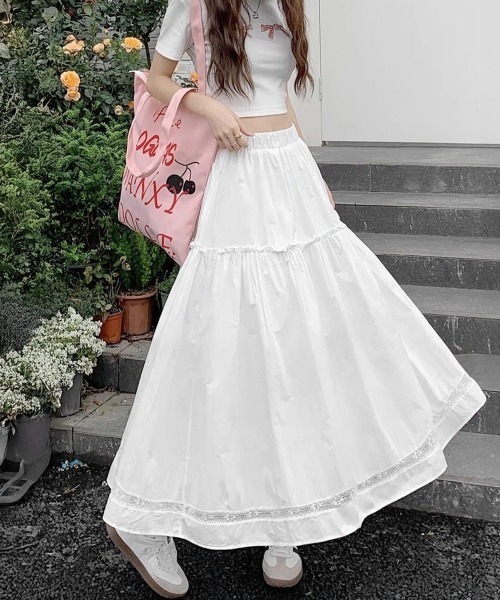 Miniministore（ミニミニストア）の「ティアードAラインスカート ハイウエスト（スカート・レディース・ホワイト・M/L）」の13枚目の写真
