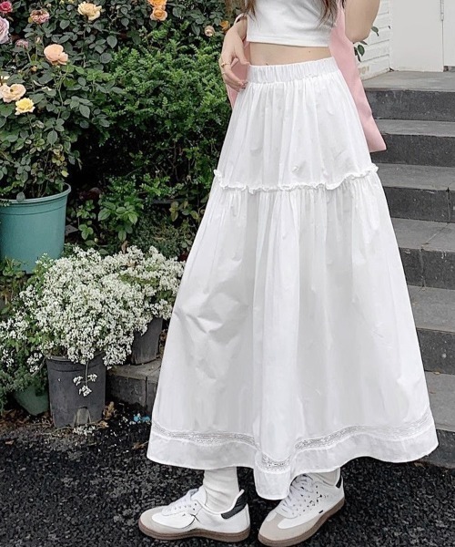 Miniministore（ミニミニストア）の「ティアードAラインスカート ハイウエスト（スカート・レディース・ホワイト・M/L）」の14枚目の写真