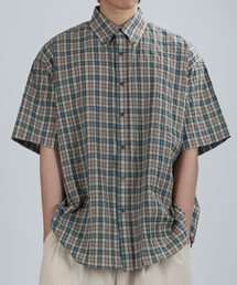 VERYVAIN（ベリベーン）の「STAINED CHECK OVER SHIRT (GREEN)（シャツ/ブラウス）」