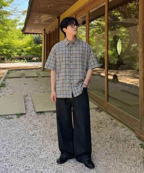VERYVAIN(ベリベーン)の「STAINED CHECK OVER SHIRT (GREEN)(シャツ/ブラウス・メンズ・その他・MEDIUM/LARGE)」の2枚目の写真
