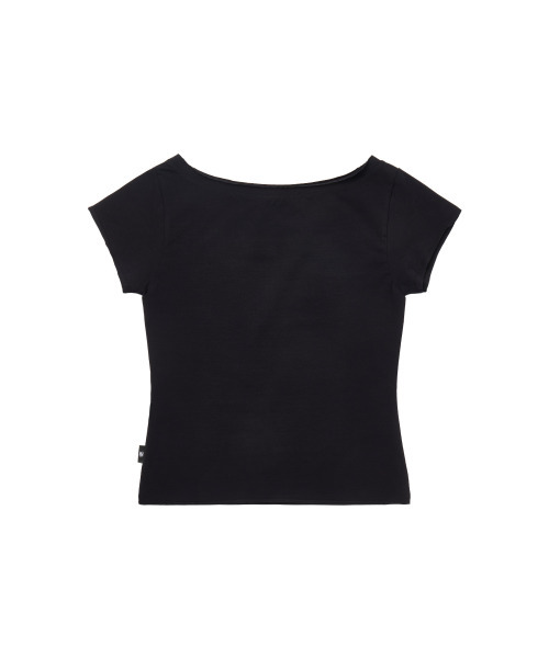GILAARCHIVE(ギラアーカイブ)の「SLOGAN BOAT NECK T-SHIRTS_BLACK(Tシャツ/カットソー・レディース・その他・FREE)」の6枚目の写真