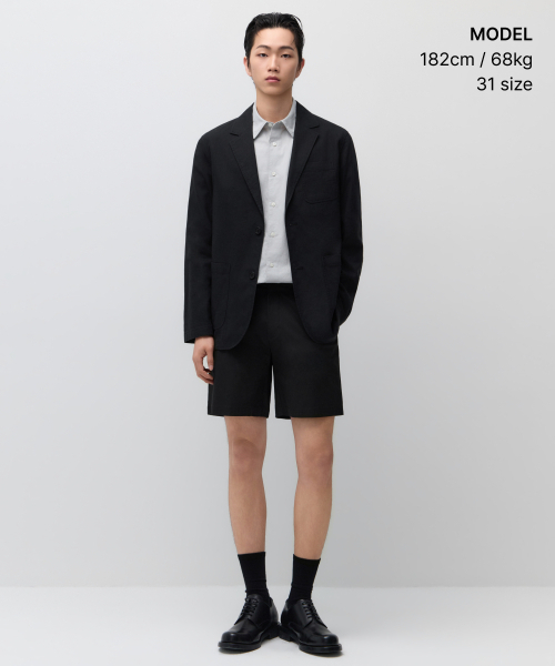 MUSINSA STANDARD（ムシンサスタンダード）の「[シティワーカーズ] コットンショーツ [ブラック]（その他パンツ・メンズ・その他・34/33/32/31/30/29/27/26/42/40/38/36/28）」の2枚目の写真
