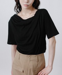 ドレープネック半袖Tシャツ