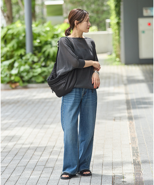 JOURNAL STANDARD（ジャーナルスタンダード）の「ペーパーヤーンドルマンプルオーバー（ニット/セーター・レディース・チャコールグレー/ピンク/ベージュ・FREE）」の13枚目の写真