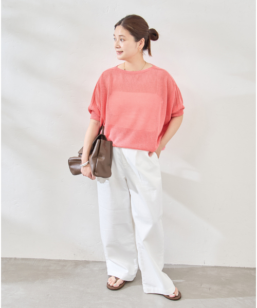 JOURNAL STANDARD（ジャーナルスタンダード）の「ペーパーヤーンドルマンプルオーバー（ニット/セーター・レディース・チャコールグレー/ピンク/ベージュ・FREE）」の6枚目の写真