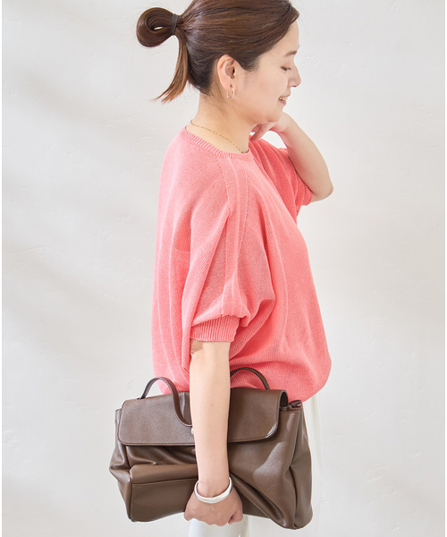 JOURNAL STANDARD（ジャーナルスタンダード）の「ペーパーヤーンドルマンプルオーバー（ニット/セーター・レディース・チャコールグレー/ピンク/ベージュ・FREE）」の10枚目の写真