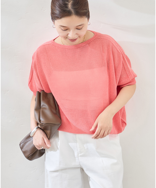 JOURNAL STANDARD（ジャーナルスタンダード）の「ペーパーヤーンドルマンプルオーバー（ニット/セーター・レディース・チャコールグレー/ピンク/ベージュ・FREE）」の11枚目の写真