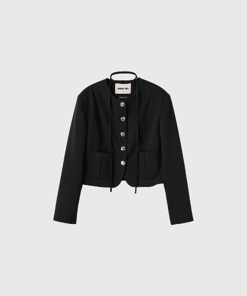 GENERAL IDEA(ジェネラルアイデア)の「【GENERAL IDEA】ストラップノーカラージャケット / STRAP COLLARLESS JACKET(ノーカラージャケット・レディース・ブラック/ベージュ・L/M/S)」の8枚目の写真