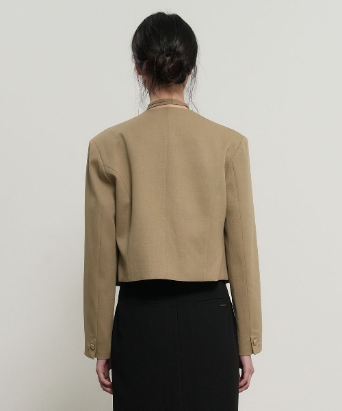 GENERAL IDEA(ジェネラルアイデア)の「【GENERAL IDEA】ストラップノーカラージャケット / STRAP COLLARLESS JACKET(ノーカラージャケット・レディース・ブラック/ベージュ・L/M/S)」の3枚目の写真