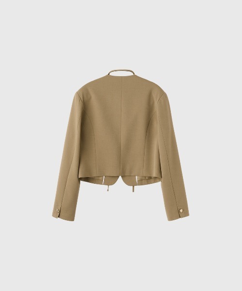 GENERAL IDEA(ジェネラルアイデア)の「【GENERAL IDEA】ストラップノーカラージャケット / STRAP COLLARLESS JACKET(ノーカラージャケット・レディース・ブラック/ベージュ・L/M/S)」の6枚目の写真